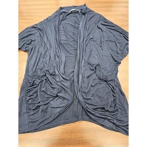 Womens XL Dark Blue Open Front Cardigan Lightweight Drape 3/4 Sleeve Pockets